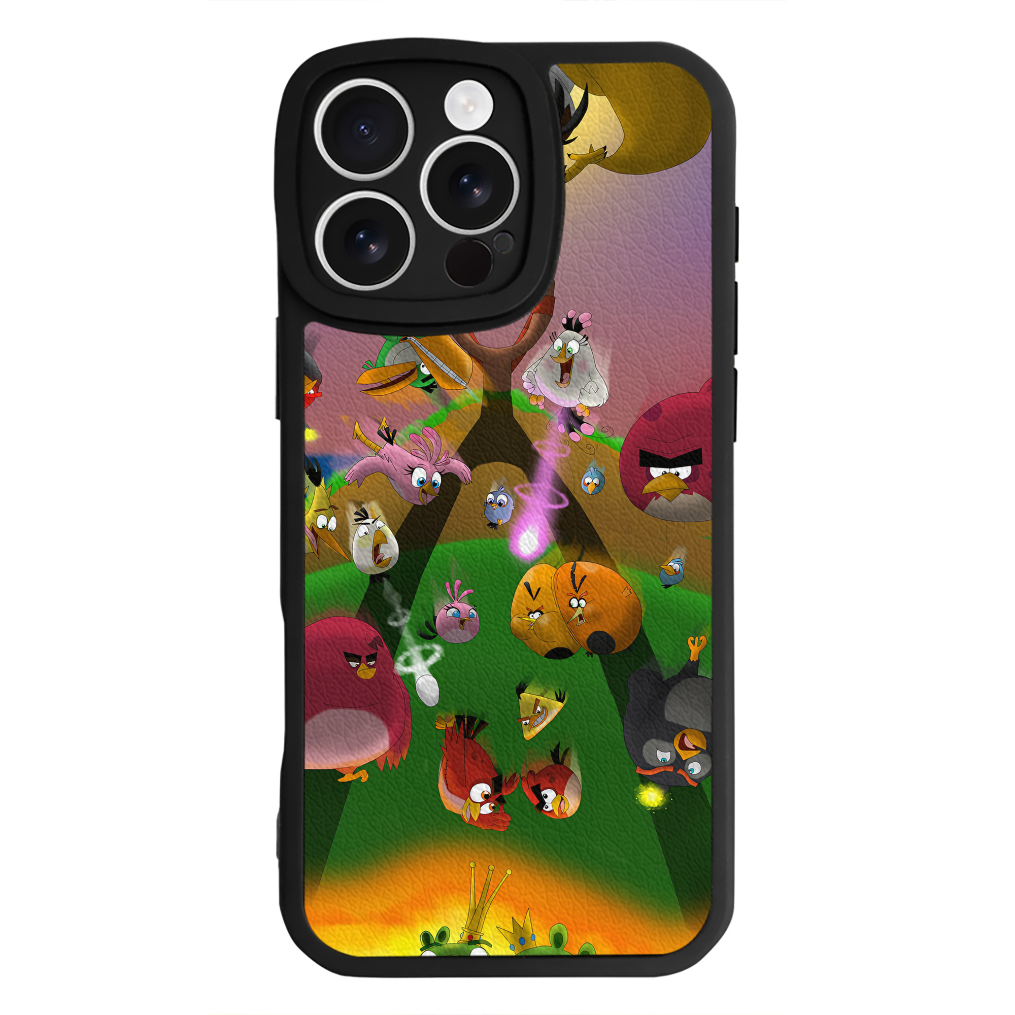 （画像用） Angry Birds アングリーバード 【iPhone 16シリーズ対応】シリコンスマホケース（レザー調） 材質：シリコン